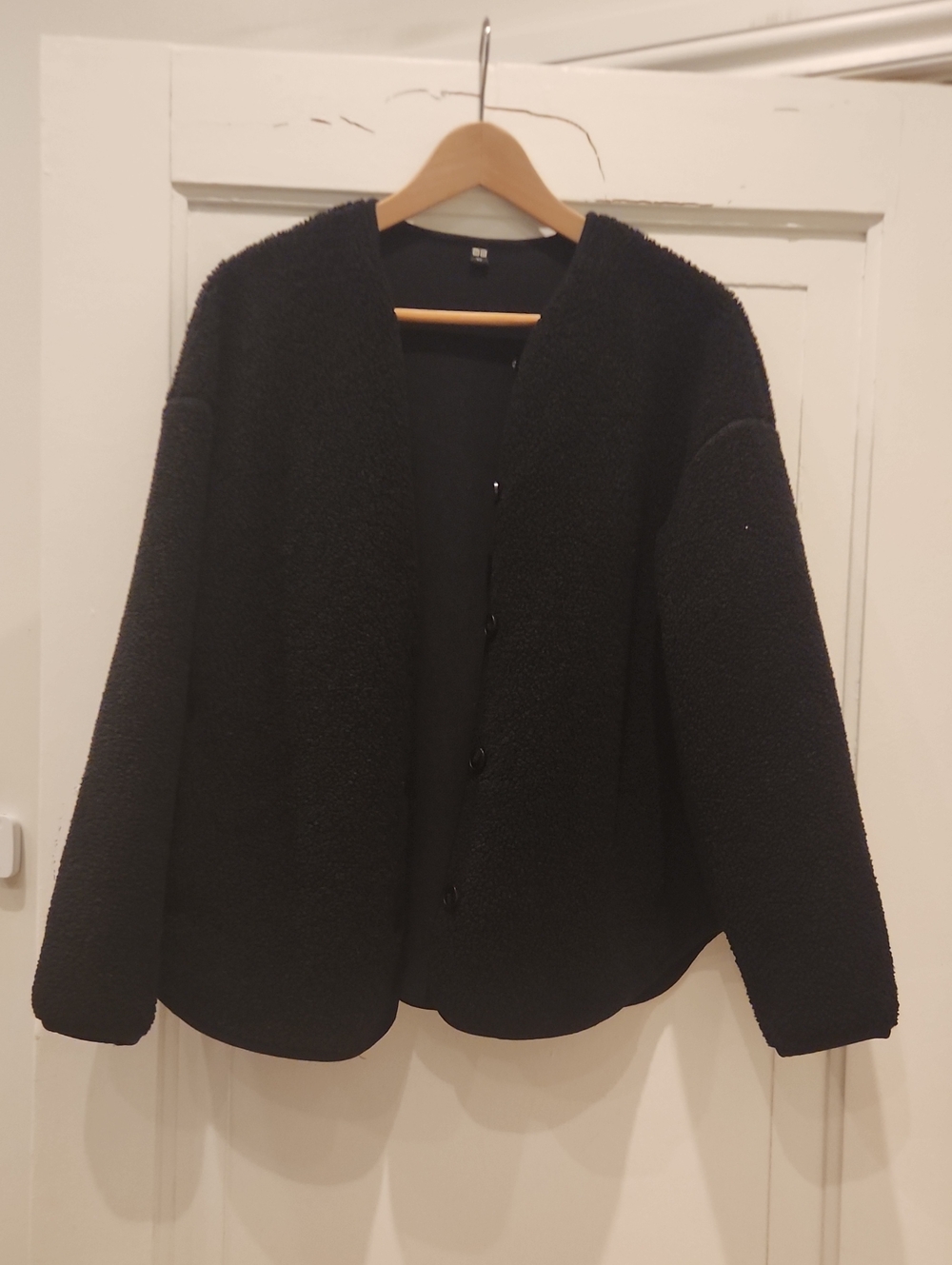 Uniqlo Black Teddy Button-Up Jacket